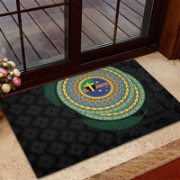 Tafea Tribal Tattoo with Namele Leaves Rubber Doormat LT03 - Polynesian Pride