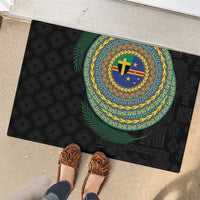 Tafea Tribal Tattoo with Namele Leaves Rubber Doormat LT03 - Polynesian Pride