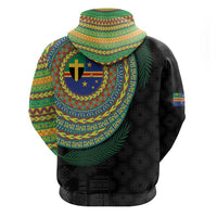 Tafea Tribal Tattoo with Namele Leaves Zip Hoodie