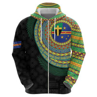 Tafea Tribal Tattoo with Namele Leaves Zip Hoodie