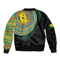 Malampa Tribal Tattoo with Namele Leaves Bomber Jacket