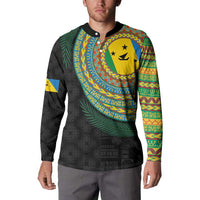 Malampa Tribal Tattoo with Namele Leaves Button Sweatshirt LT03 - Polynesian Pride