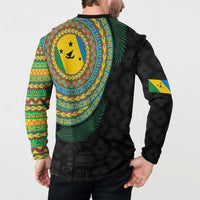Malampa Tribal Tattoo with Namele Leaves Button Sweatshirt LT03 - Polynesian Pride