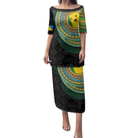 Malampa Tribal Tattoo with Namele Leaves Family Matching Puletasi and Hawaiian Shirt