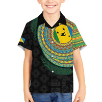 Malampa Tribal Tattoo with Namele Leaves Family Matching Summer Maxi Dress and Hawaiian Shirt