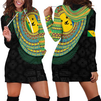 Malampa Tribal Tattoo with Namele Leaves Hoodie Dress