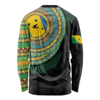 Malampa Tribal Tattoo with Namele Leaves Long Sleeve Shirt LT03 - Polynesian Pride