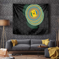 Malampa Tribal Tattoo with Namele Leaves Tapestry LT03 Black - Polynesian Pride
