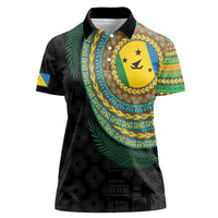 Malampa Tribal Tattoo with Namele Leaves Women Polo Shirt