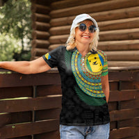 Malampa Tribal Tattoo with Namele Leaves Women Polo Shirt