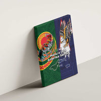 Manuʻa Islands and American Samoa Together Canvas Wall Art Rooster and Eagle Mascot National Map and Flag Style
