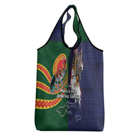 Manuʻa Islands and American Samoa Together Grocery Bag Rooster and Eagle Mascot National Map and Flag Style