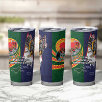 Manuʻa Islands and American Samoa Together Tumbler Cup Rooster and Eagle Mascot National Map and Flag Style