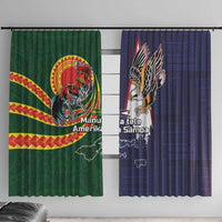 Manuʻa Islands and American Samoa Together Window Curtain Rooster and Eagle Mascot National Map and Flag Style