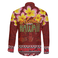Aloha Plumeria Flowers Family Matching Off Shoulder Short Dress and Hawaiian Shirt With Hawaiian Style Tapa Tribal