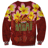 Aloha Plumeria Flowers Sweatshirt With Hawaiian Style Tapa Tribal