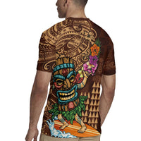 Hawaiian Tiki Mask Surfing Kakau Pattern Rugby Jersey