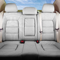 Niue White Sunday Back Car Seat Cover Hiapo Tribal Art Tattoos - Polynesian Pride