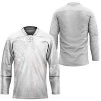 Niue White Sunday Hockey Jersey Hiapo Tribal Art Tattoos LT03 - Polynesian Pride