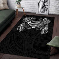 Super Samoan Traditional Tribal Art Tattoos Area Rug Black Color - Polynesian Pride