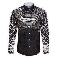 Super Samoan Traditional Tribal Art Tattoos Family Matching Tank Maxi Dress and Hawaiian Shirt Black Color - Polynesian Pride