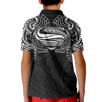 Super Samoan Traditional Tribal Art Tattoos Kid Polo Shirt Black Color LT03 - Polynesian Pride