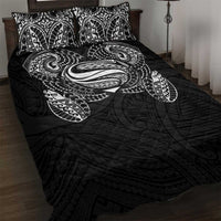 Super Samoan Traditional Tribal Art Tattoos Quilt Bed Set Black Color - Polynesian Pride