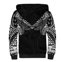 Super Samoan Traditional Tribal Art Tattoos Sherpa Hoodie Black Color - Polynesian Pride