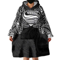 Super Samoan Traditional Tribal Art Tattoos Wearable Blanket Hoodie Black Color - Polynesian Pride