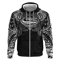 Super Samoan Traditional Tribal Art Tattoos Zip Hoodie Black Color - Polynesian Pride