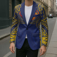 Super Samoan Traditional Tribal Art Tattoos Blazer Blue Color - Polynesian Pride