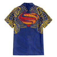Super Samoan Traditional Tribal Art Tattoos Family Matching Mermaid Dress and Hawaiian Shirt Blue Color - Polynesian Pride