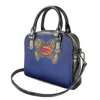 Super Samoan Traditional Tribal Art Tattoos Shoulder Handbag Blue Color - Polynesian Pride