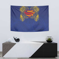 Super Samoan Traditional Tribal Art Tattoos Tapestry Blue Color - Polynesian Pride
