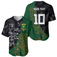 Custom Aotearoa South Africa Rugby Freedom Cup Baseball Jersey Kiwi Warriors Haka with King Protea Symbol - Polynesian Pride