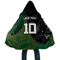 Custom Aotearoa South Africa Rugby Freedom Cup Cloak Kiwi Warriors Haka with King Protea Symbol LT03 Unisex Green - Polynesian Pride