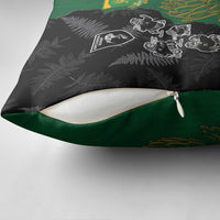 Aotearoa South Africa Rugby Freedom Cup Pillow Cover Kiwi Warriors Haka with King Protea Symbol - Polynesian Pride