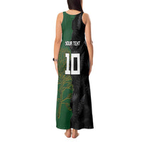 Custom Aotearoa South Africa Rugby Freedom Cup Tank Maxi Dress Kiwi Warriors Haka with King Protea Symbol - Polynesian Pride