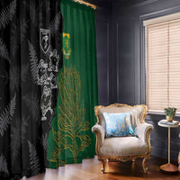 Aotearoa South Africa Rugby Freedom Cup Window Curtain Kiwi Warriors Haka with King Protea Symbol LT03 - Polynesian Pride