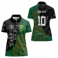 Custom Aotearoa South Africa Rugby Freedom Cup Women Polo Shirt Kiwi Warriors Haka with King Protea Symbol - Polynesian Pride