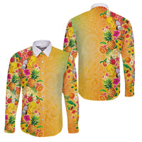 Hawaiian Tropical Fruits and Plants Family Matching Tank Maxi Dress and Hawaiian Shirt Kakau Pattern Summer Vibe