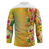 Hawaiian Tropical Fruits and Plants Hockey Jersey Kakau Pattern Summer Vibe