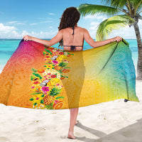 Hawaiian Tropical Fruits and Plants Sarong Kakau Pattern Summer Vibe