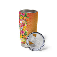 Hawaiian Tropical Fruits and Plants Tumbler Cup Kakau Pattern Summer Vibe