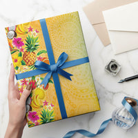 Hawaiian Tropical Fruits and Plants Wrapping Paper Kakau Pattern Summer Vibe