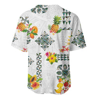 Hawaiian Quilts Baseball Jersey Tropical Fruits and Plants