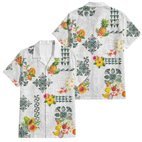 Hawaiian Quilts Family Matching Mermaid Dress and Hawaiian Shirt Tropical Fruits and Plants