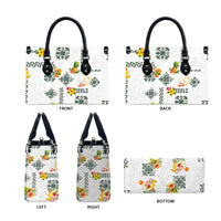 Hawaiian Quilts Leather Bag Tropical Fruits and Plants