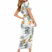 Hawaiian Quilts Short Sleeve Bodycon Dress Tropical Fruits and Plants LT03 - Polynesian Pride
