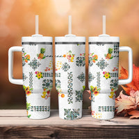 Hawaiian Quilts Tumbler With Handle Tropical Fruits and Plants